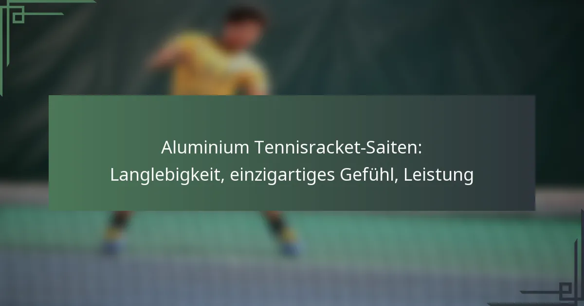 Aluminium Tennisracket-Saiten: Langlebigkeit, einzigartiges Gefühl, Leistung