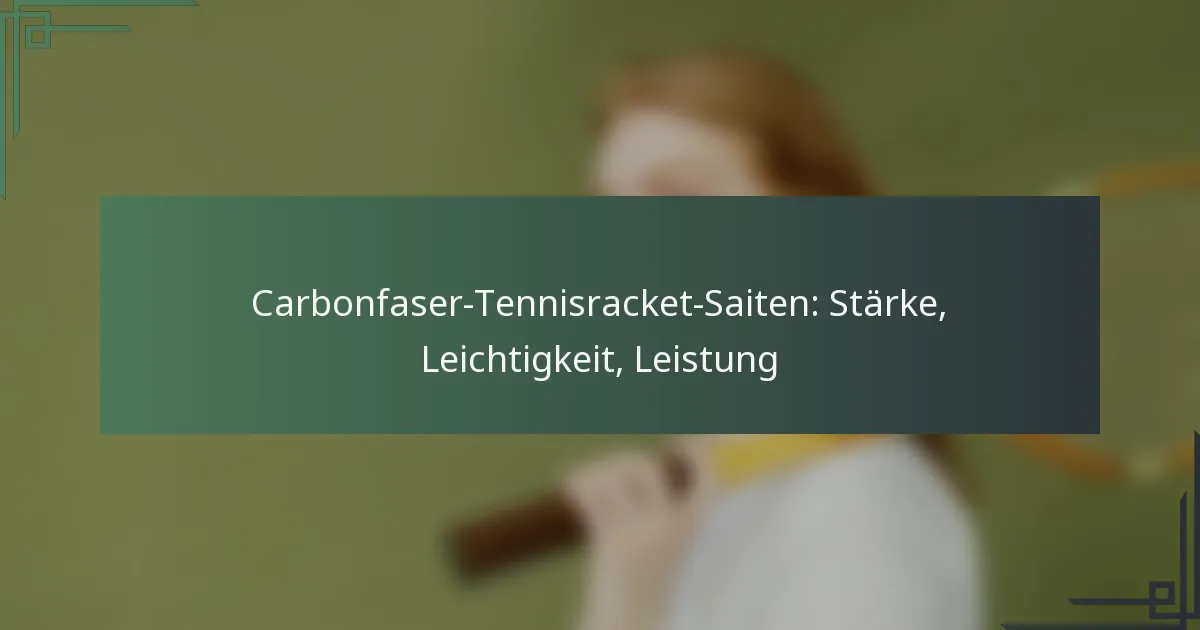 Carbonfaser-Tennisracket-Saiten: Stärke, Leichtigkeit, Leistung