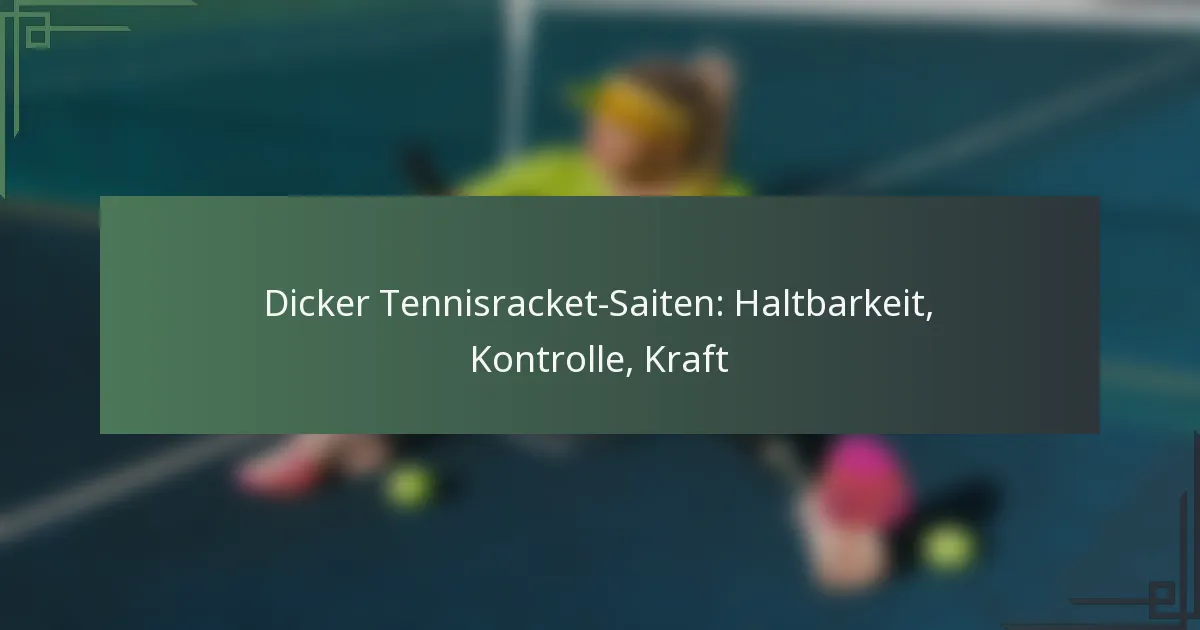 Dicker Tennisracket-Saiten: Haltbarkeit, Kontrolle, Kraft