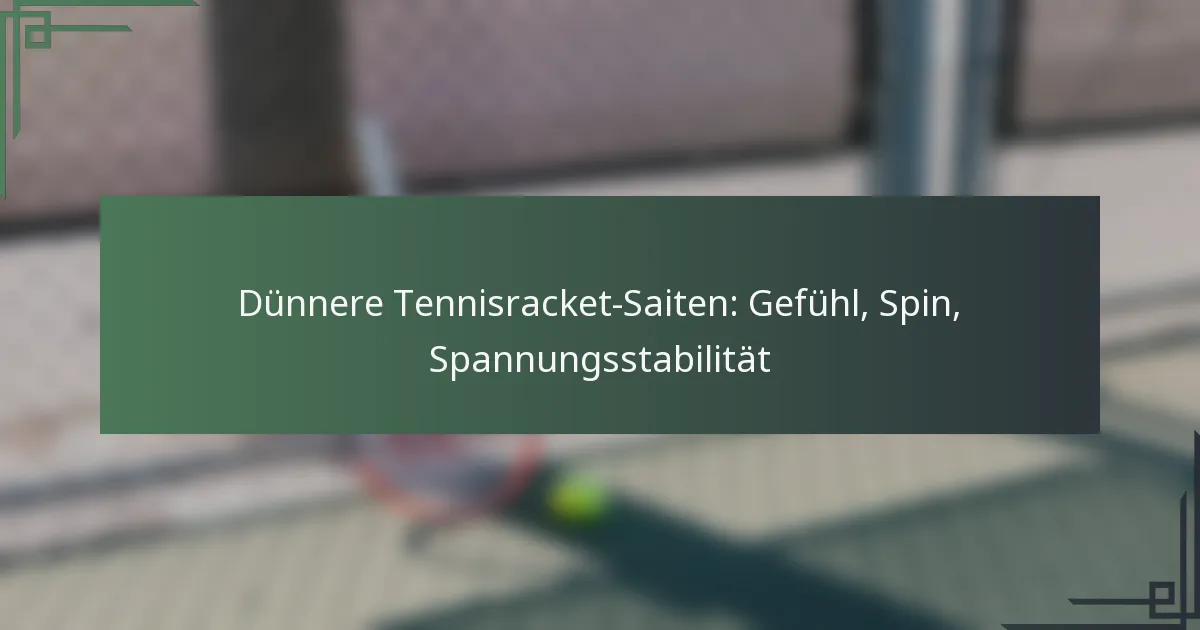 Dünnere Tennisracket-Saiten: Gefühl, Spin, Spannungsstabilität