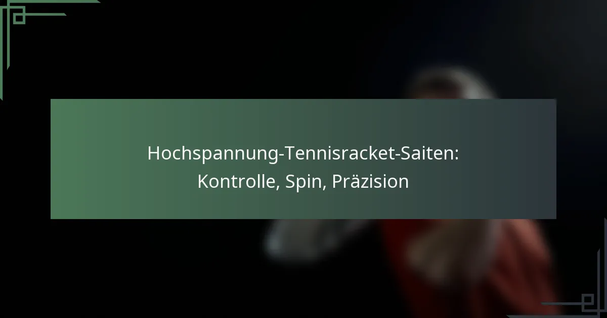 Hochspannung-Tennisracket-Saiten: Kontrolle, Spin, Präzision