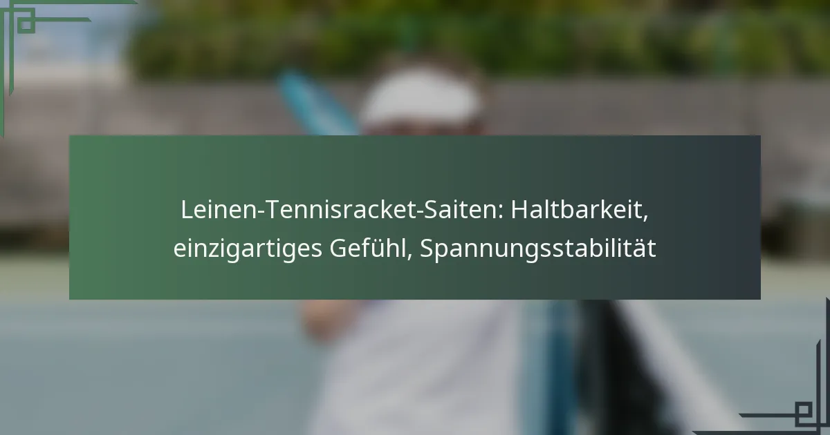 Leinen-Tennisracket-Saiten: Haltbarkeit, einzigartiges Gefühl, Spannungsstabilität