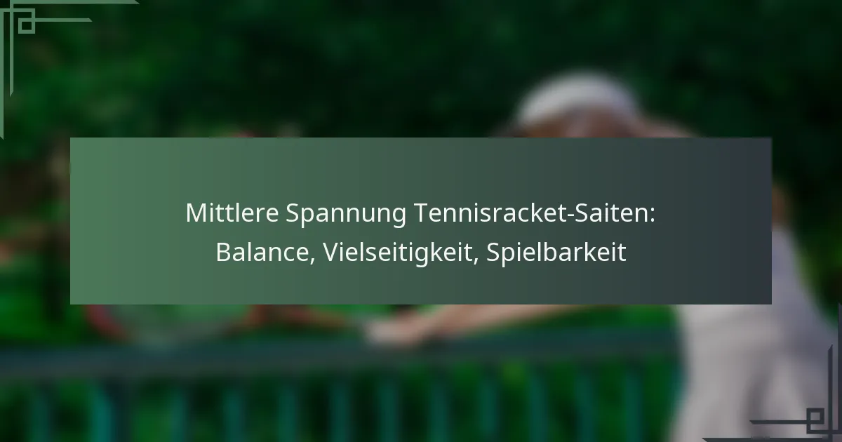 Mittlere Spannung Tennisracket-Saiten: Balance, Vielseitigkeit, Spielbarkeit