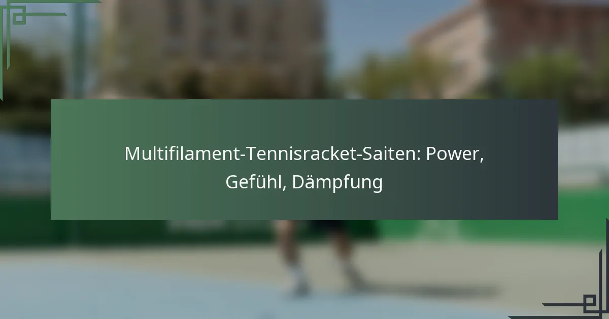 Multifilament-Tennisracket-Saiten: Power, Gefühl, Dämpfung