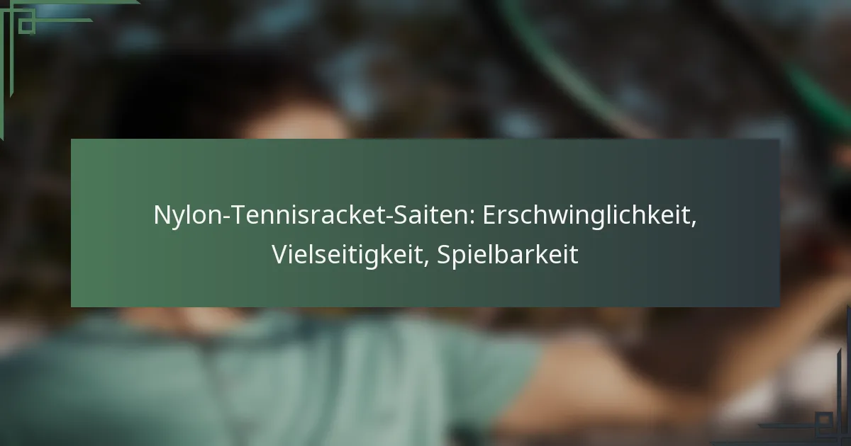 Nylon-Tennisracket-Saiten: Erschwinglichkeit, Vielseitigkeit, Spielbarkeit