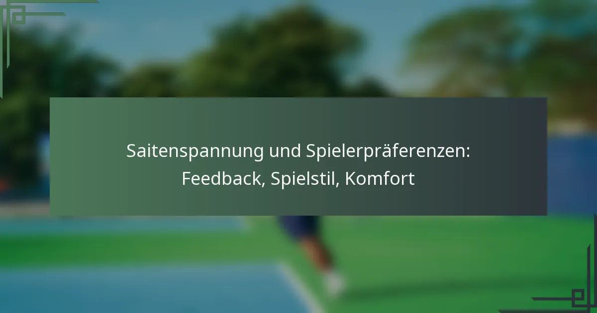 Saitenspannung und Spielerpräferenzen: Feedback, Spielstil, Komfort