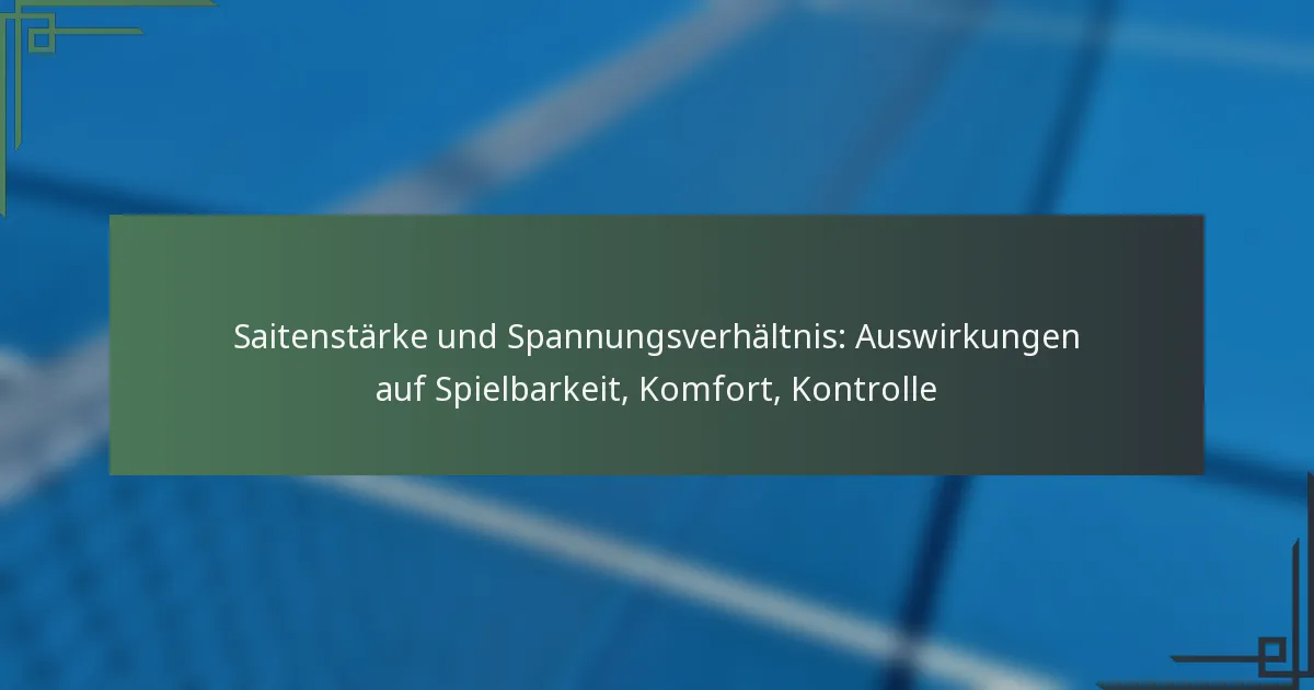 Saitenstärke und Spannungsverhältnis: Auswirkungen auf Spielbarkeit, Komfort, Kontrolle