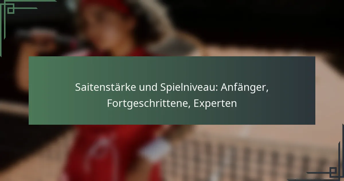 Saitenstärke und Spielniveau: Anfänger, Fortgeschrittene, Experten