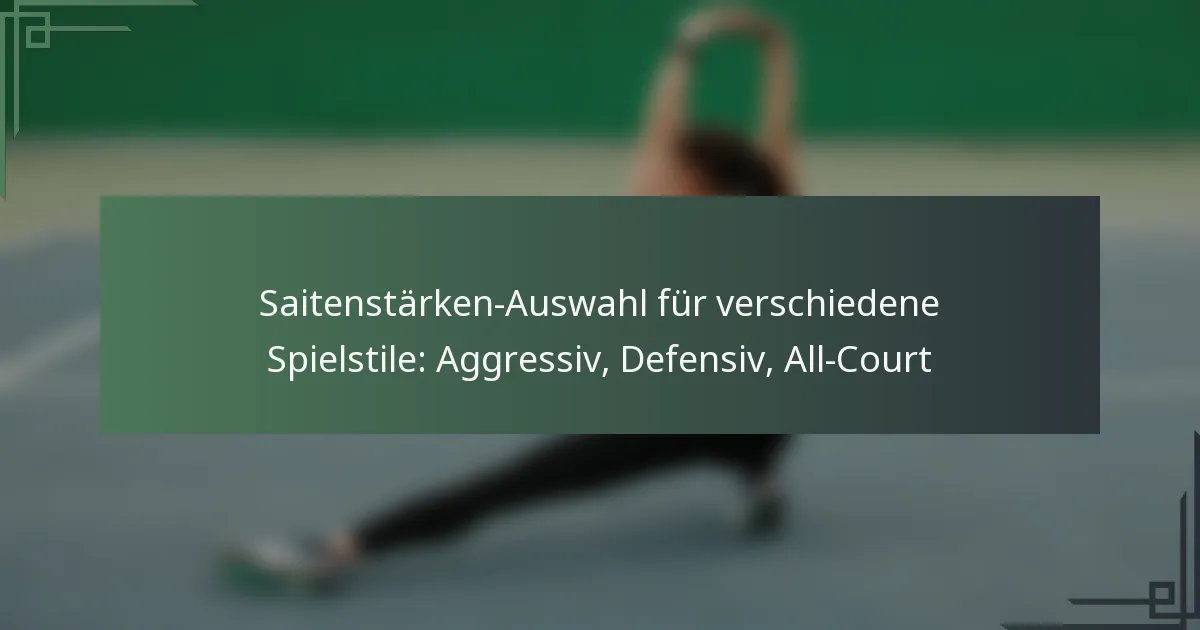 Saitenstärken-Auswahl für verschiedene Spielstile: Aggressiv, Defensiv, All-Court