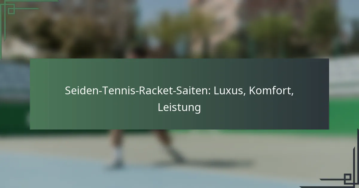 Seiden-Tennis-Racket-Saiten: Luxus, Komfort, Leistung