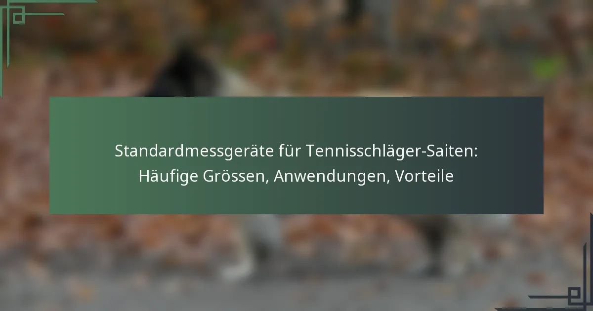 Standardmessgeräte für Tennisschläger-Saiten: Häufige Grössen, Anwendungen, Vorteile