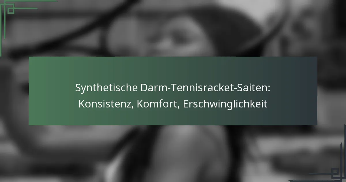 Synthetische Darm-Tennisracket-Saiten: Konsistenz, Komfort, Erschwinglichkeit