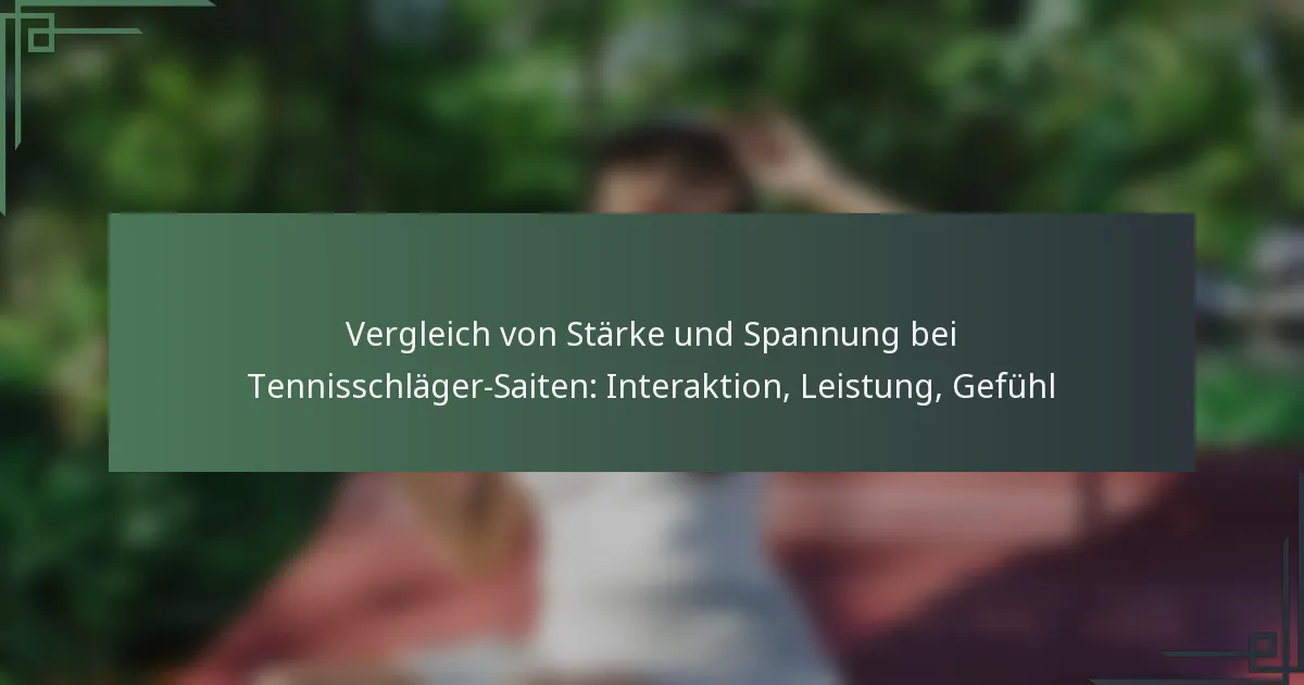Vergleich von Stärke und Spannung bei Tennisschläger-Saiten: Interaktion, Leistung, Gefühl