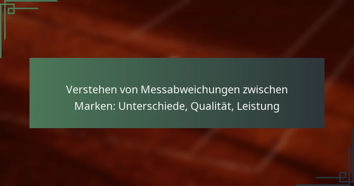 Verstehen von Messabweichungen zwischen Marken: Unterschiede, Qualität, Leistung