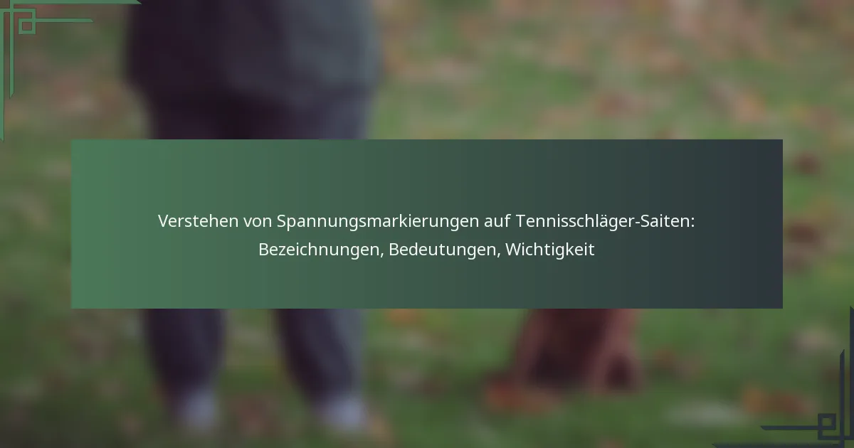 Verstehen von Spannungsmarkierungen auf Tennisschläger-Saiten: Bezeichnungen, Bedeutungen, Wichtigkeit