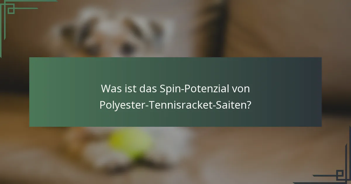 Was ist das Spin-Potenzial von Polyester-Tennisracket-Saiten?