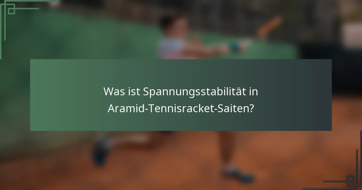Was ist Spannungsstabilität in Aramid-Tennisracket-Saiten?