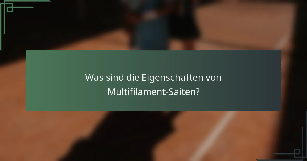 Was sind die Eigenschaften von Multifilament-Saiten?
