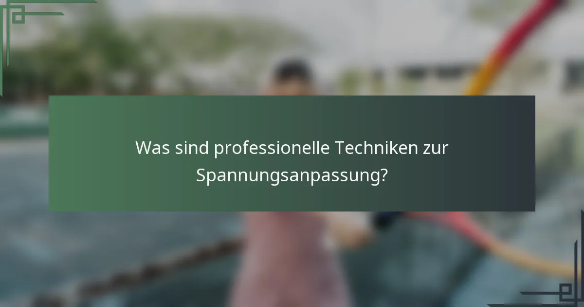 Was sind professionelle Techniken zur Spannungsanpassung?