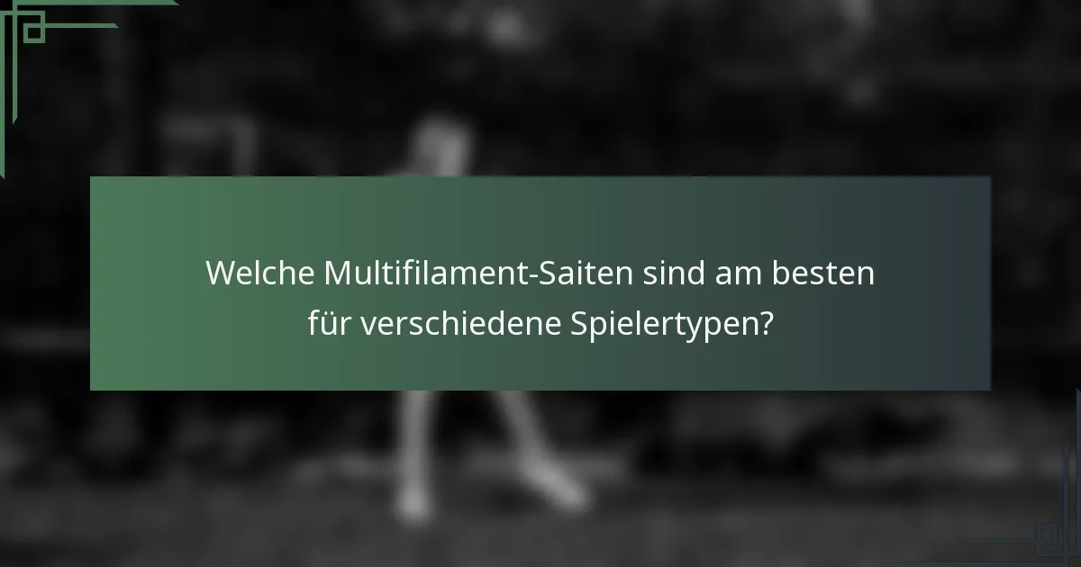 Welche Multifilament-Saiten sind am besten für verschiedene Spielertypen?