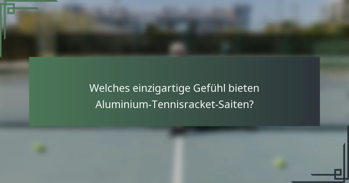 Welches einzigartige Gefühl bieten Aluminium-Tennisracket-Saiten?