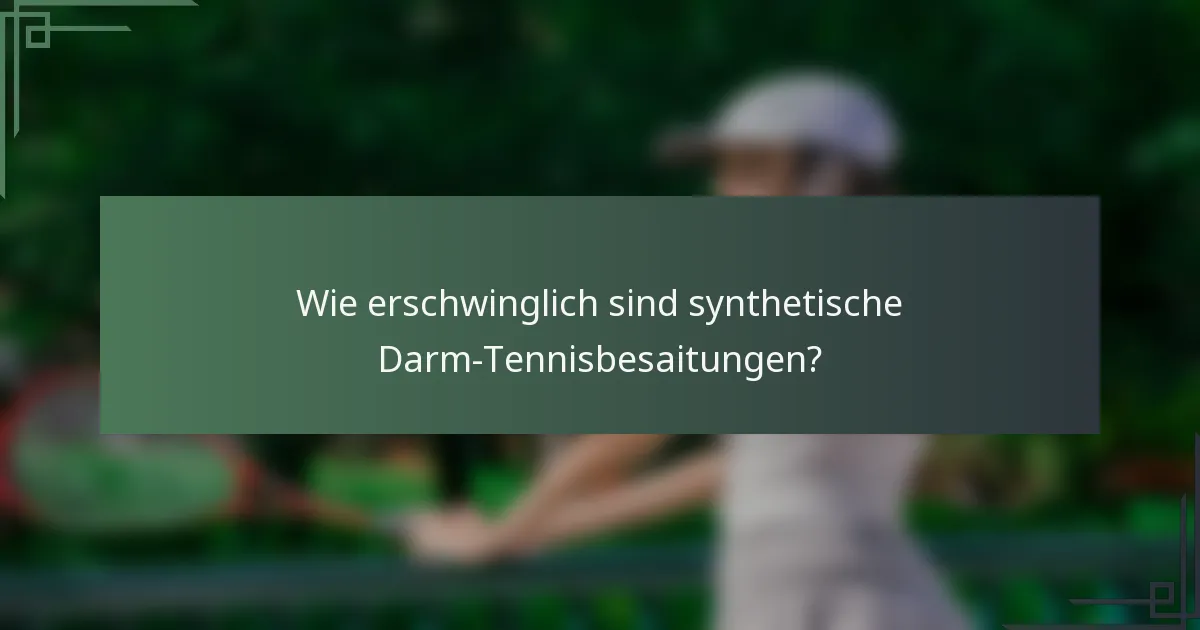 Wie erschwinglich sind synthetische Darm-Tennisbesaitungen?