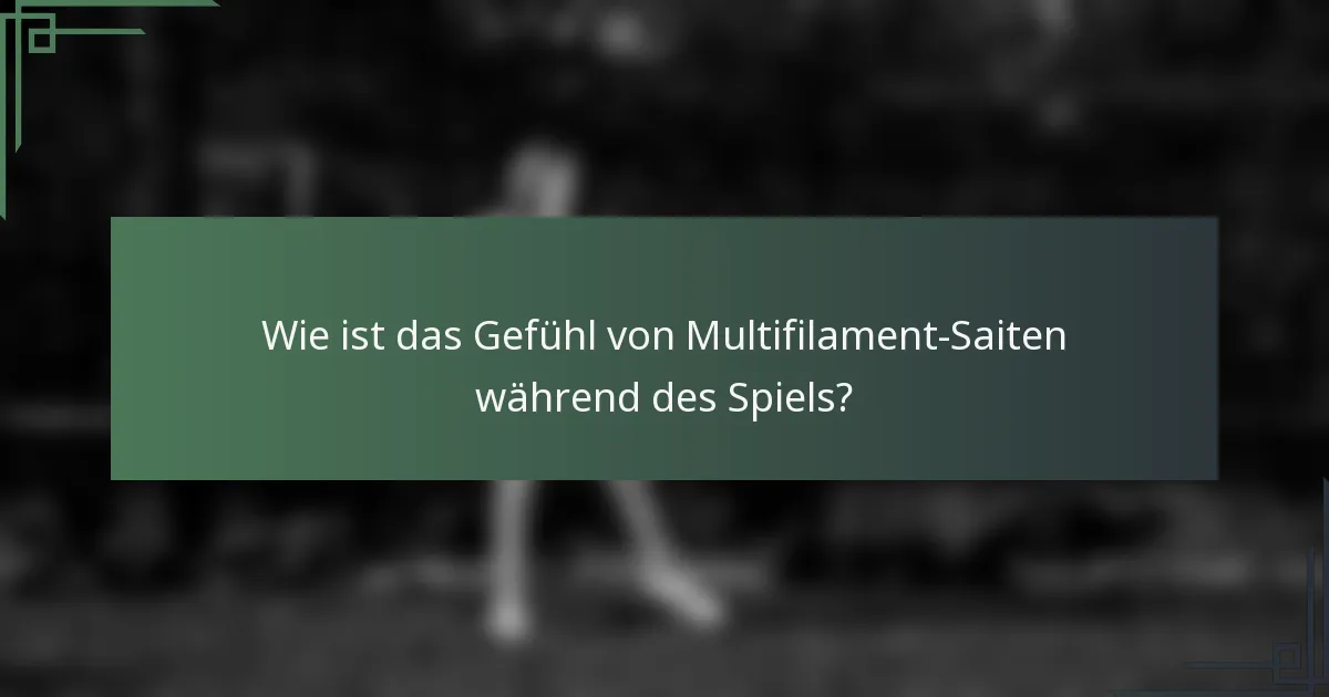 Wie ist das Gefühl von Multifilament-Saiten während des Spiels?