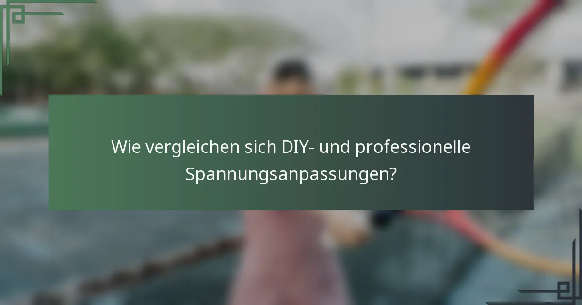 Wie vergleichen sich DIY- und professionelle Spannungsanpassungen?