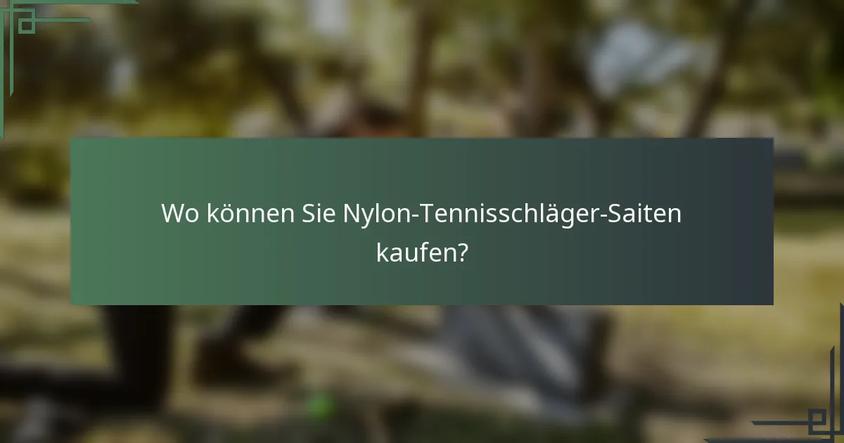 Wo können Sie Nylon-Tennisschläger-Saiten kaufen?